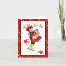 Chat dans un panier Carte Saint-Valentin