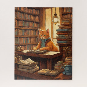 chat de bibliothèque #12 puzzle