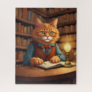 chat de bibliothèque #18 puzzle