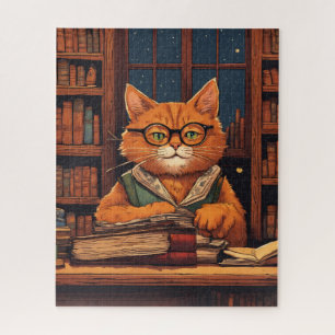 chat de bibliothèque #21 puzzle