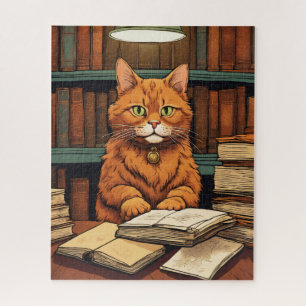 chat de bibliothèque #8 puzzle