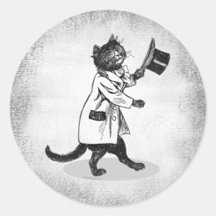Chat de chapeau vintage sur Sticker à Grunge