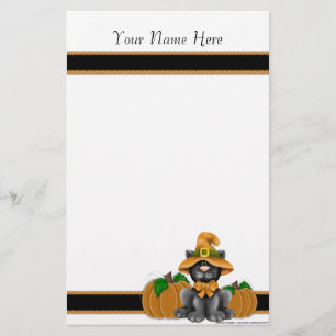 Chat de Halloween avec la papeterie personnelle de