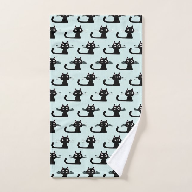 Chat de Kitty Black| Motif d'animation (Serviette à main)