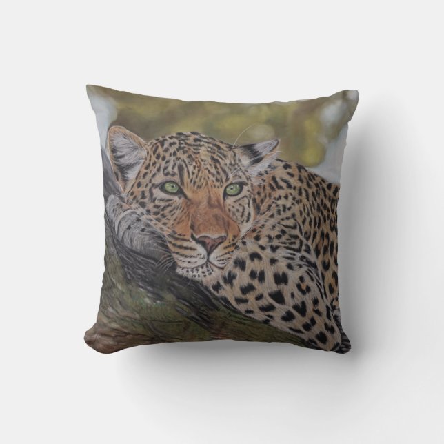 Chat de léopard se situant dans un coussin d'arbre (Recto)