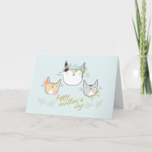 Chat de mère "du jour de mère heureux" et carte de