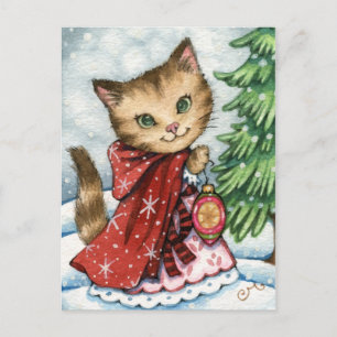 Chat de Noël - Carte postale Chat de Noël