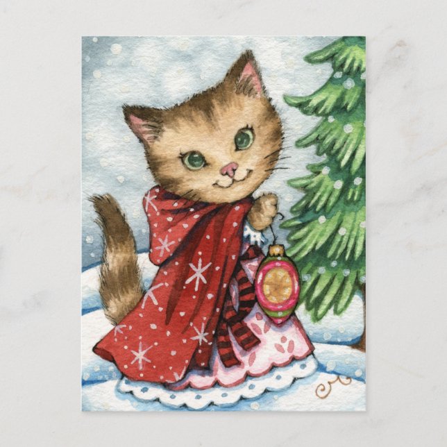 Chat de Noël - Carte postale Chat de Noël (Devant)