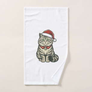 Chat de Noël Chapeau de Père Noël Dessin de Gravur