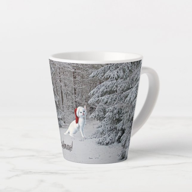 Chat de Noël Latte Mug ! (Angle droit)