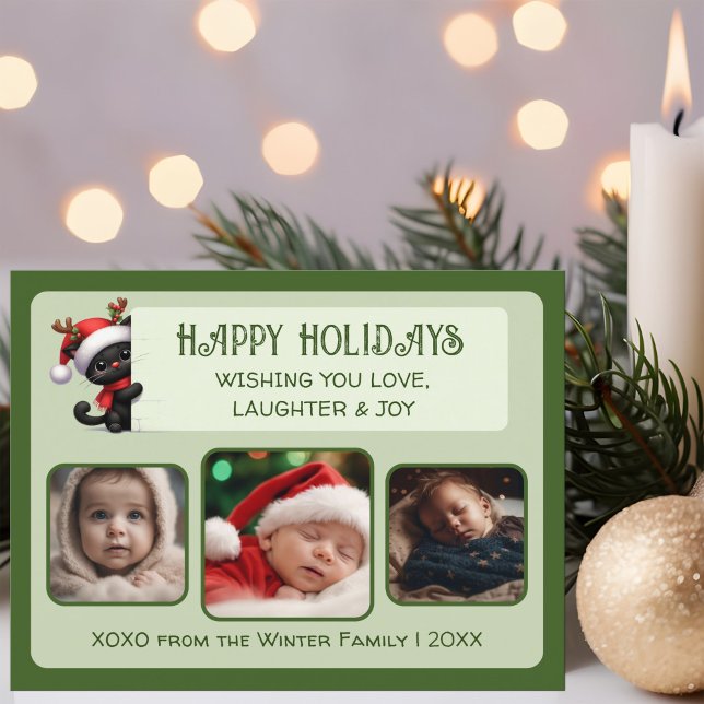 Chat de Noël mignon - Carte postale photo personna (Créateur téléchargé)