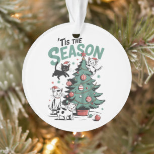 Chat de Noël Rétro C'est La Saison Meowy Catmas