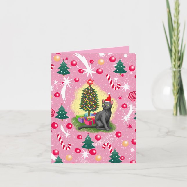 Chat de Noël rose (Devant)