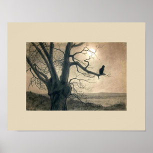 Chat de nuit en affiche d'arbre