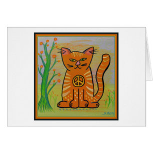 Chat de paix avec des fleurs