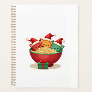 Chat de Ramen de Noël Santa Anime Miaou Kitty Miao