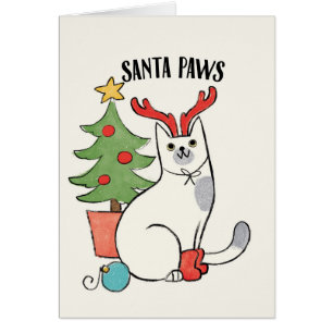 Chat de renne des pattes de Père Noël