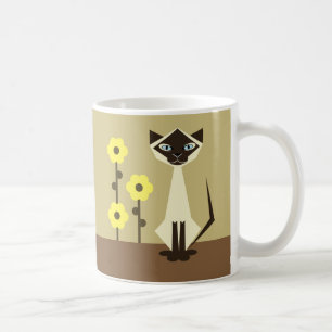 Chat de Siamese et Sunflowers Café Mug