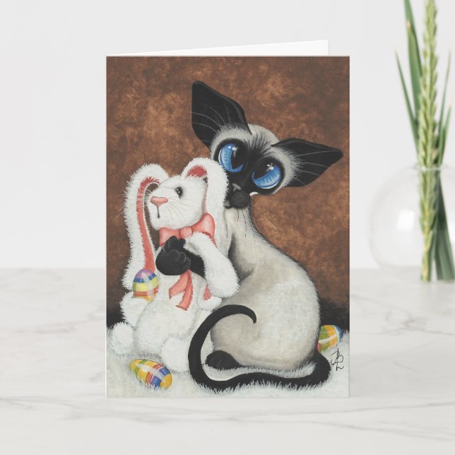 Chat de Siamese Lapin de Pâques par Carte Bihrle (Devant)