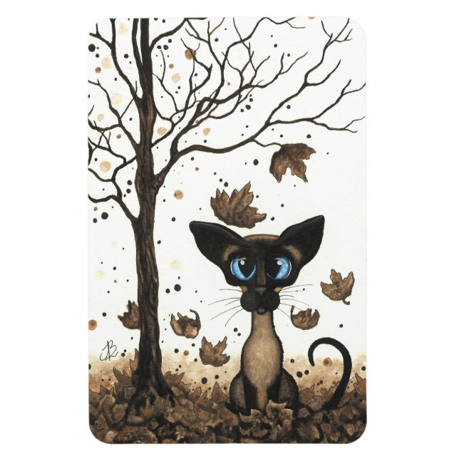 Chat de Siamese par BiHrLe Magnet d'automne (Vertical)