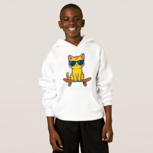 Chat de skateboard cool portant des lunettes de so
