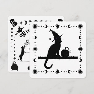 Chat de sorcière Halloween Fête Invitation