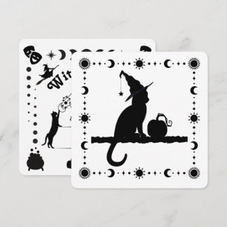 Chat de sorcière Halloween Fête Invitation