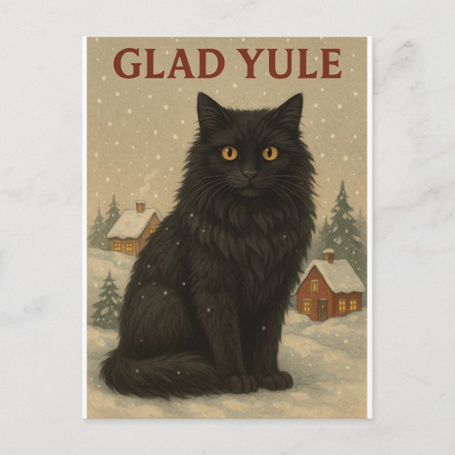 chat de Yule carte de Yule  (Devant)