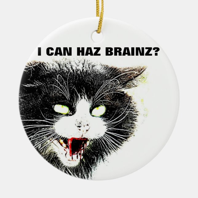 Chat de zombi je peux ornement de Haz Brainz (Devant)