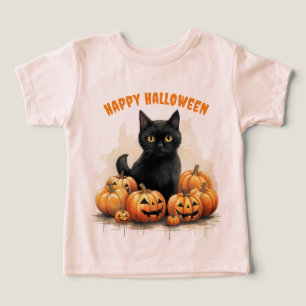 Chat d'Halloween avec Citrouilles