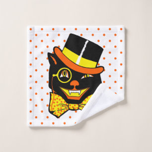 Chat d'Halloween vintage en haut