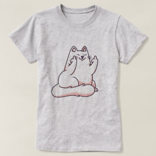 Chat Donnant Le T-shirt Du Doigt