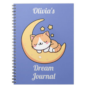 Chat Dormir Sur Une Lune Dream Journal Personnalis