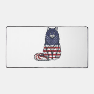 Chat drapeau patriotique dessin de t-shirt gravure