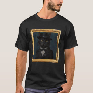 Chat drôle peinture à l'huile vintage chapeau haut