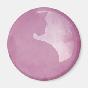 Chat en cercle - Aimant rose