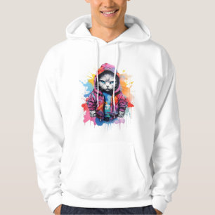 Chat en Graffiti Sweat - shirt à capuche coloré