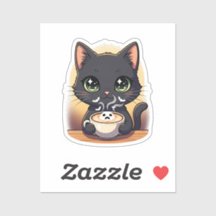 Chat en latte éffrayant - Sticker en mousse de fan