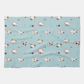 Chat en Whimsical & Vin Serviettes de cuisine