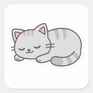 Chat endormi PNG Autocollant – Joli Chat Transpare