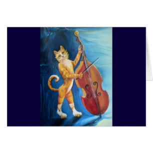 Chat et carte de voeux Fiddle
