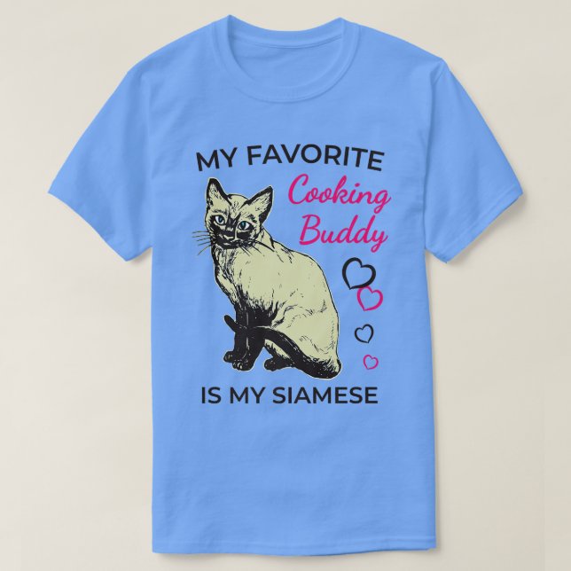 Chat et cuisine de Siamese T-shirt (Design devant)