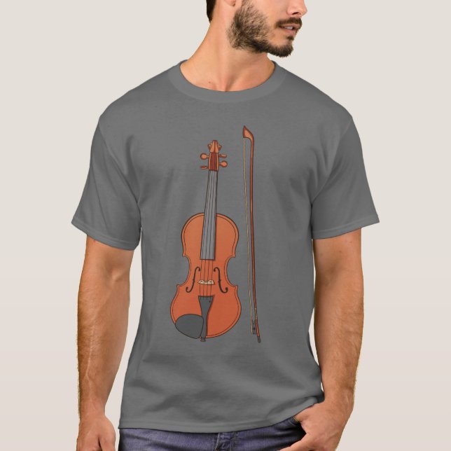 Chat et le Drapeau, violon - T-shirt homme (Devant)
