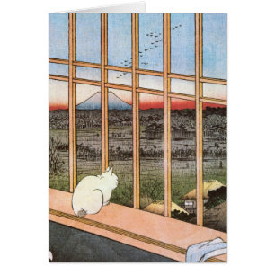 Chat et Mont Fuji, Hiroshige