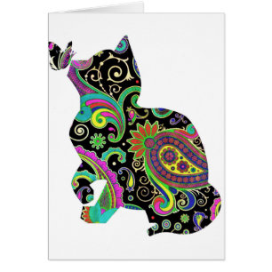 Chat et papillon paisley