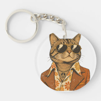 Chat et renard cool groovy des années 70