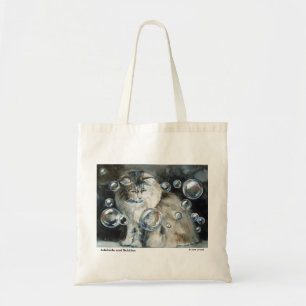 Chat et sac fourre-tout aux cheveux longs à bulle