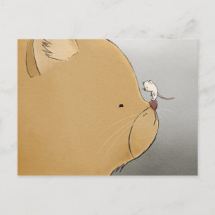 Chat et Souris Dessin Postkarte