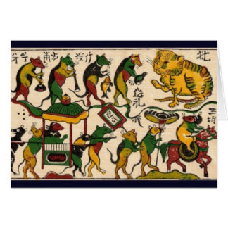 Chat et souris épousant le Vietnam traditionnel