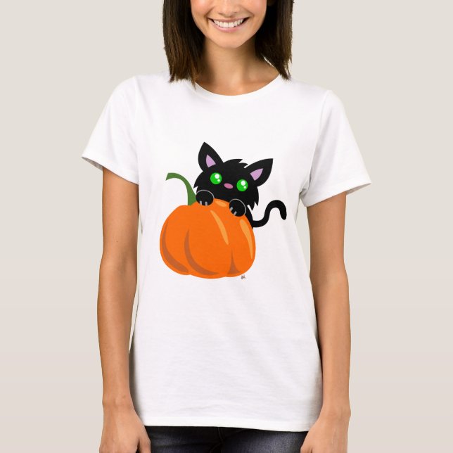 Chat et T-shirt Citrouille (Devant)